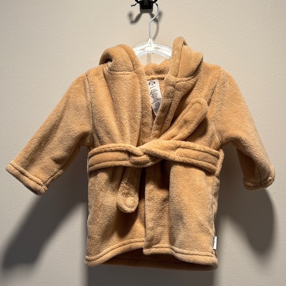 Gerber Tan Plush Baby Robe